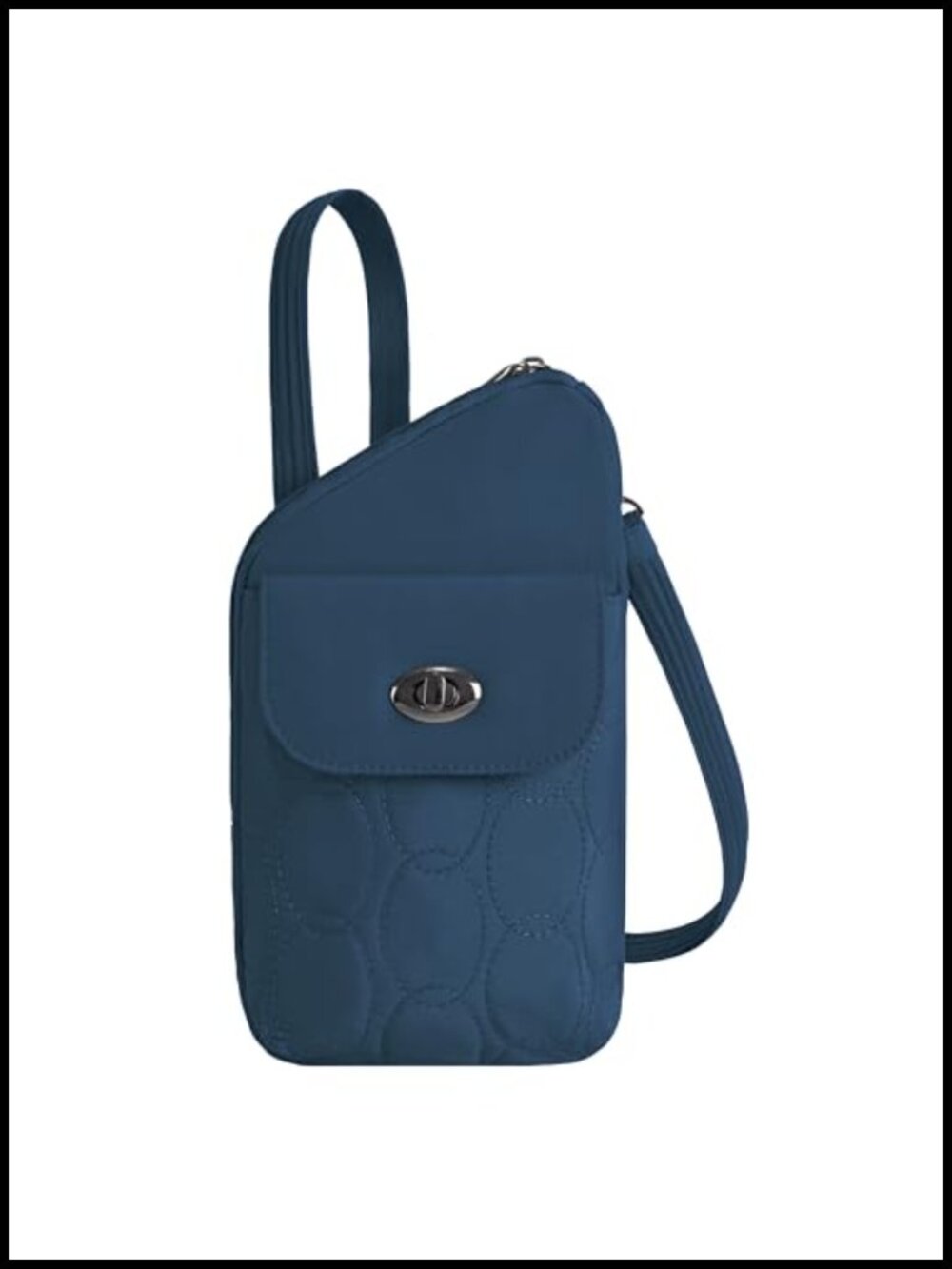 Anti-Theft Slim Asymmetric Crossbody Bag Crinkle Nylon RFID Travel Purse